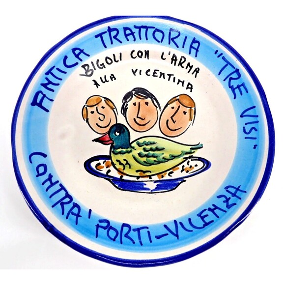 VIETRI Other - Vietri Italy Ceramic Pottery Blue White Dinner Salad Plate Vicenza Restaurant 9"